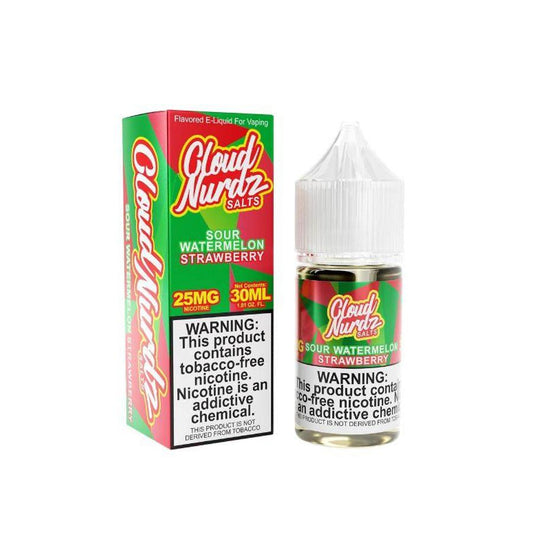 Cloud Nurdz Salts: Sour Watermelon Strawberry (25mg/30ml)