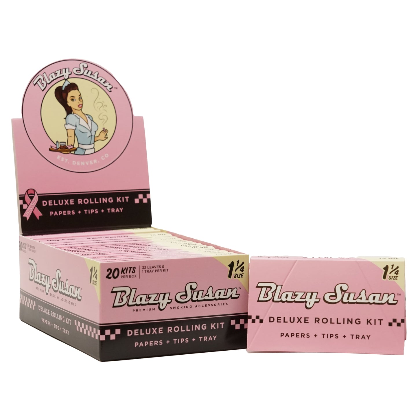 Blazy Susan:Pink Rolling Paper(1-1/4 Size)