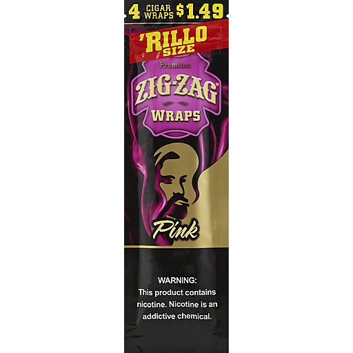 Premium Zig Zag Wraps : Pink (Rillo Size)